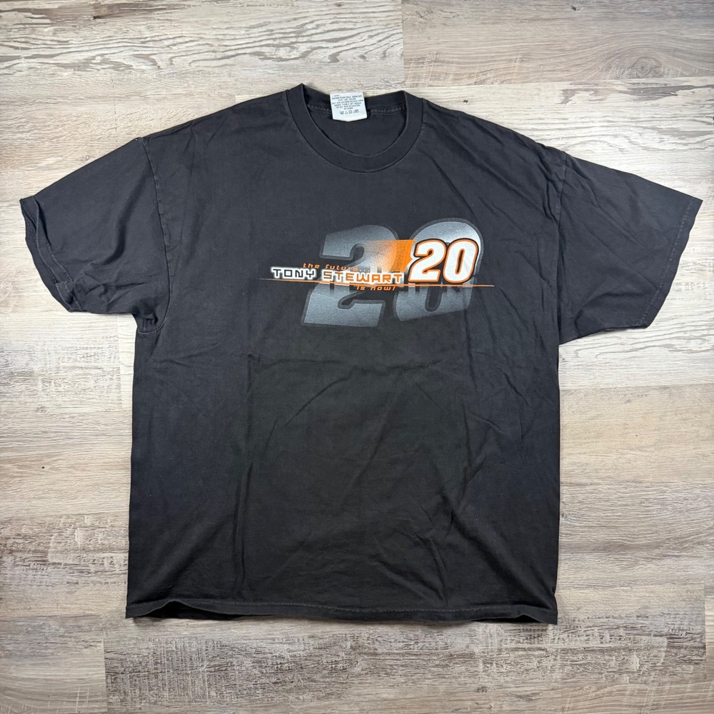 Vintage Chase Authentics Tony Stewart 2003 NASCAR Schedule TShirt Black Mens XL